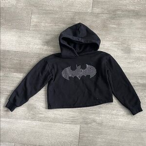 Black Rhinestone Batman Logo Hoodie